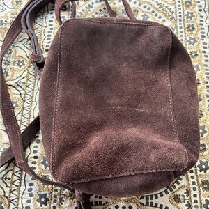 Free People Suede Crossbody Bag in Carob Brown